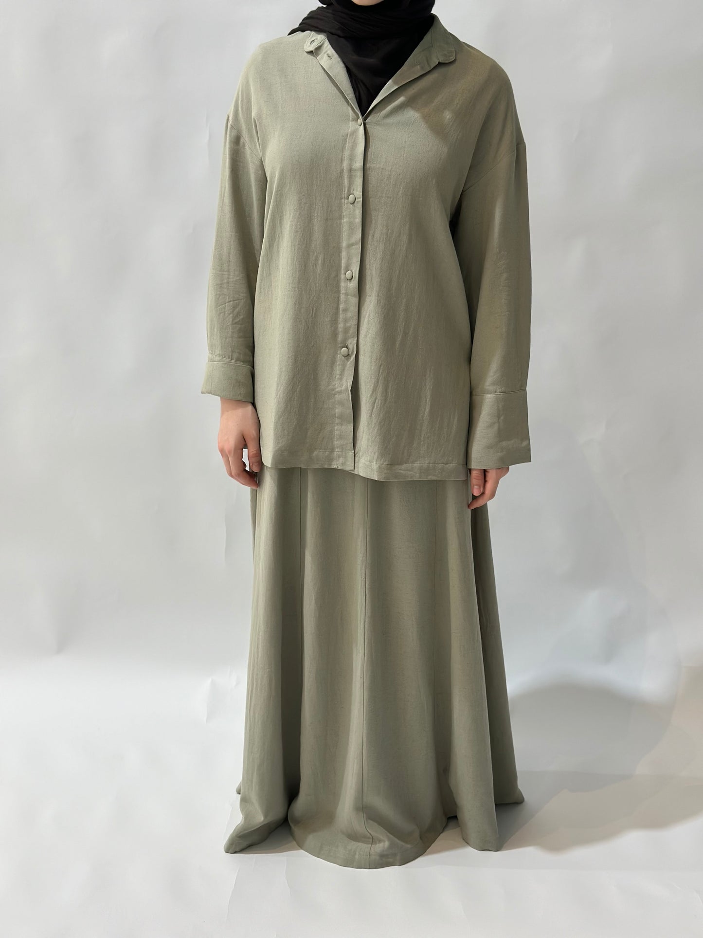Sienna Set - Khaki (Skirt + Shirt)