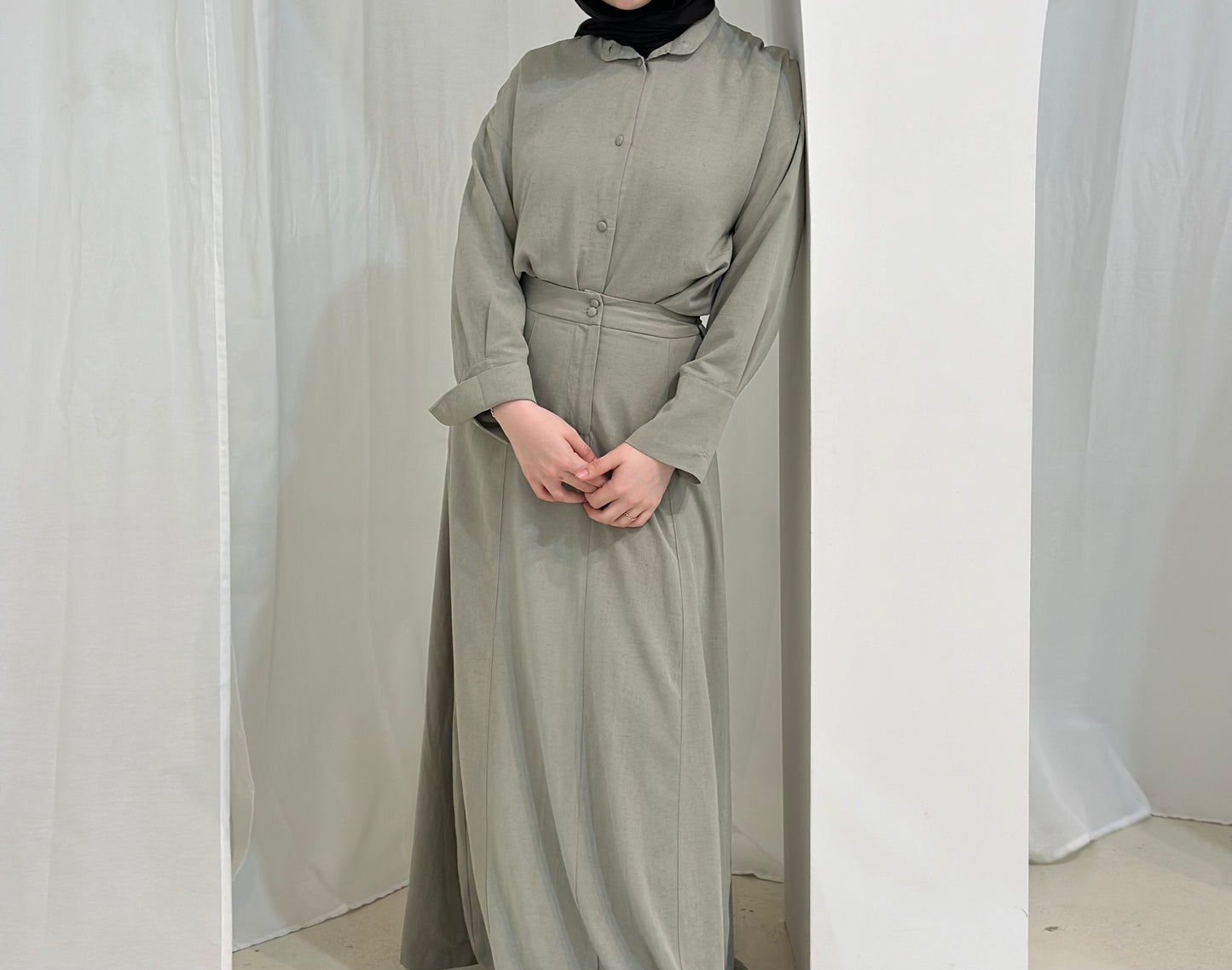 Sienna Set - Khaki (Skirt + Shirt)