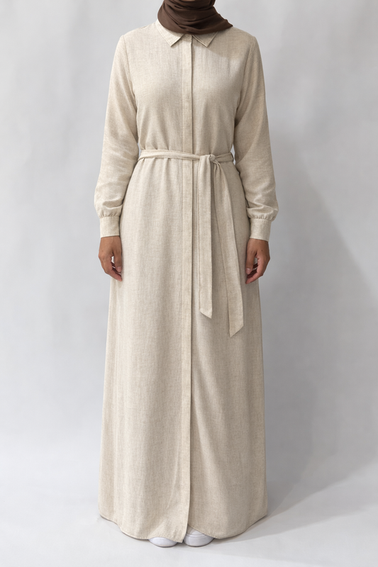 Alma Everyday Shirt Dress - Beige