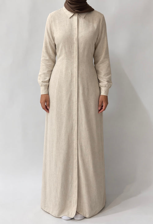 Alma Everyday Shirt Dress - Beige