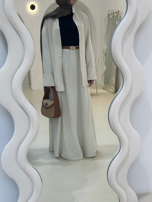 Sienna Set - Beige (Skirt + Shirt)