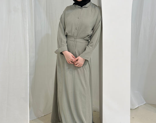 Sienna Set - Khaki (Skirt + Shirt)